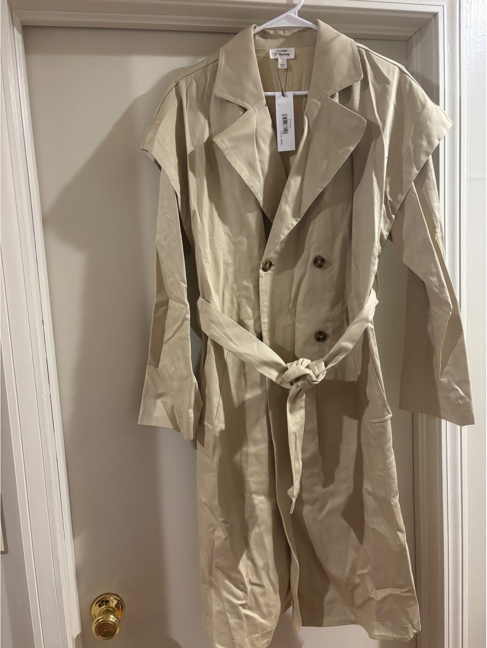 NWT The Drop Coveteur Creme Brulee Trench Coat Belted Small